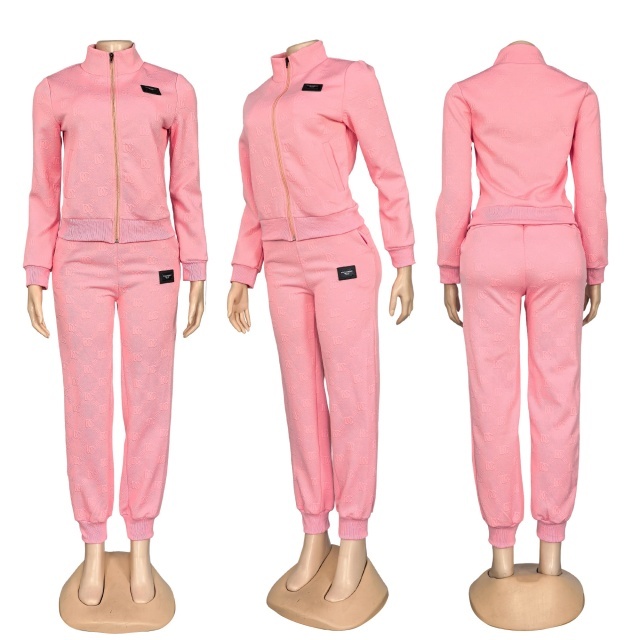 Fashion Jacquard Zipper Fall Tracksuit