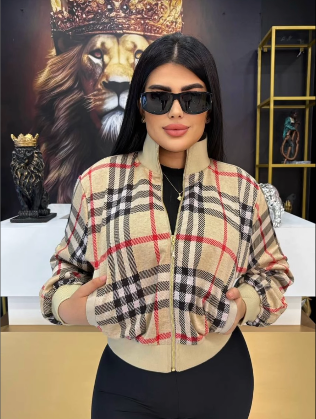 Fashion Plaid Women Fall Jackets