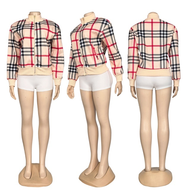 Fashion Plaid Women Fall Jackets