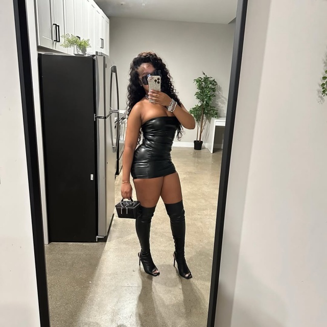 PU Leather Off Shouler Tube Top Tight Dress