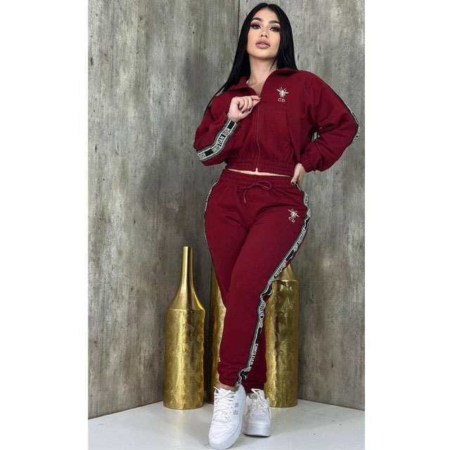 Fashion Embroidery Women Casual Tracksuit