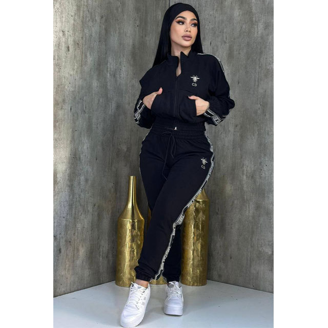 Fashion Embroidery Women Casual Tracksuit