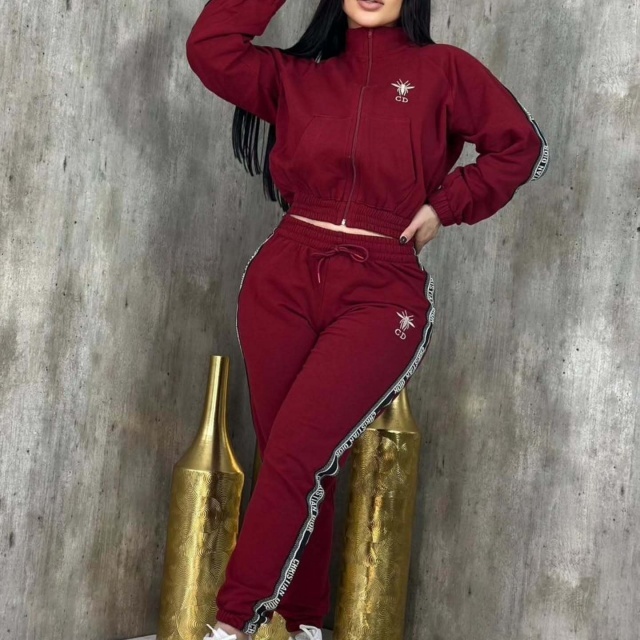 Fashion Embroidery Women Casual Tracksuit