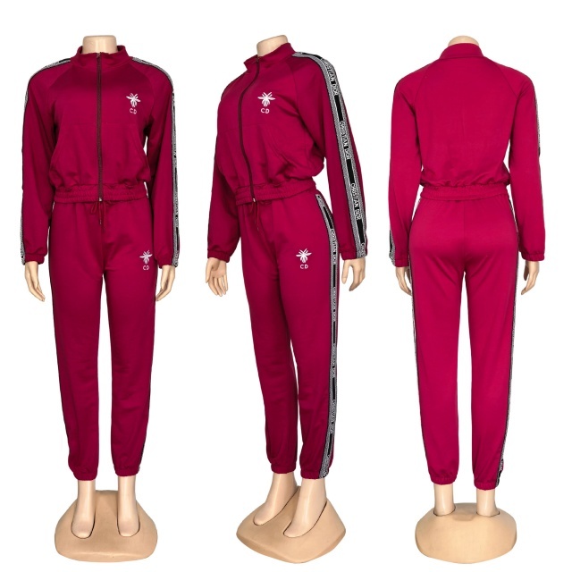 Fashion Embroidery Women Casual Tracksuit