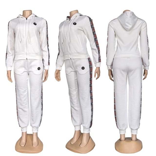 Fashion Jacquard Hooded Tracksuit Set