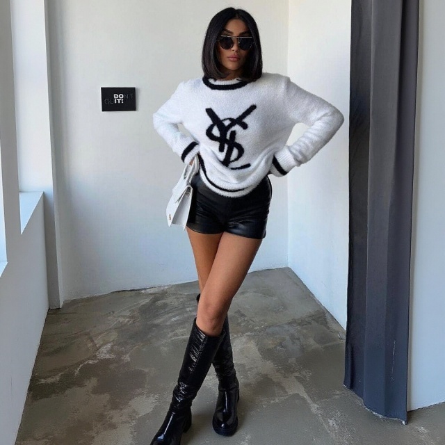 Fashion Jacquard Knit Sweater Top