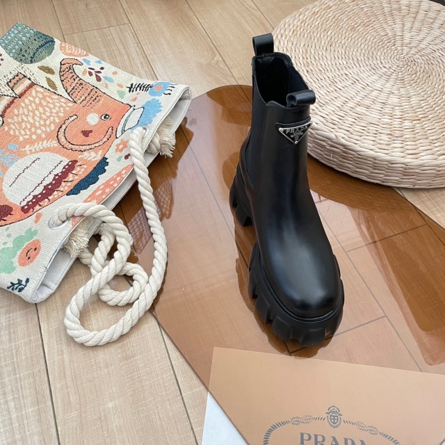 Fashion Logo Leather Fashion Ankle Boots