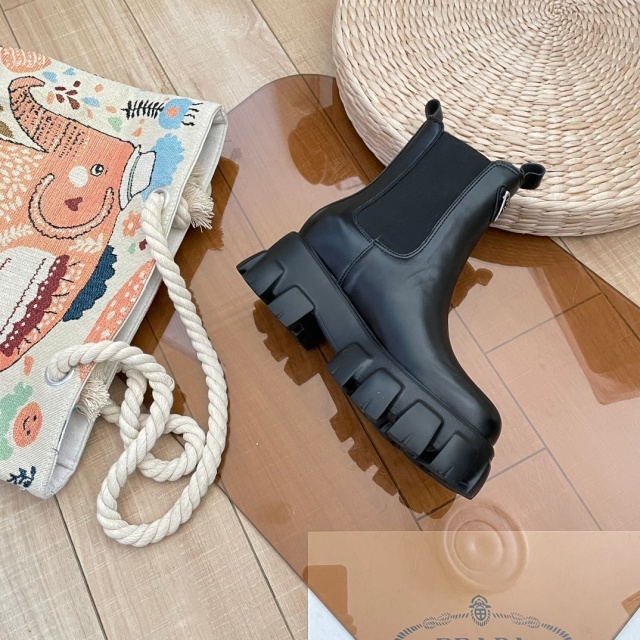 Fashion Logo Leather Fashion Ankle Boots