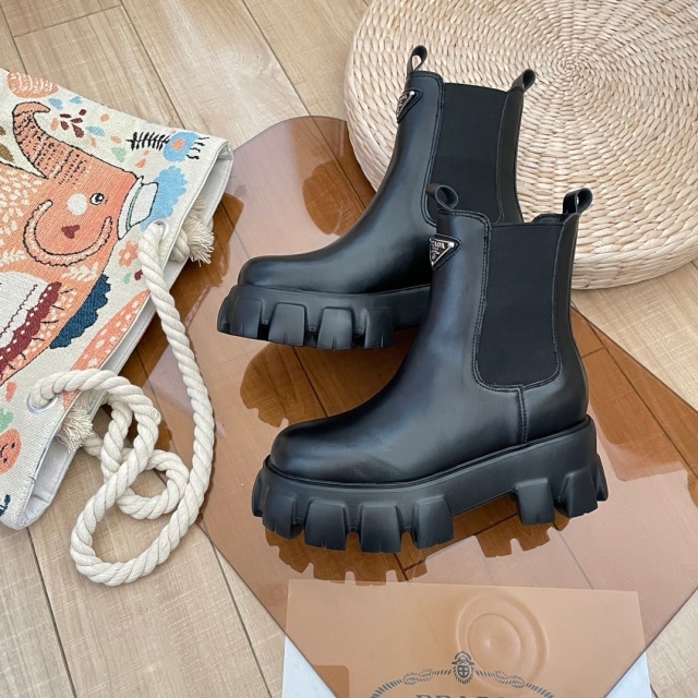 Fashion Logo Leather Fashion Ankle Boots