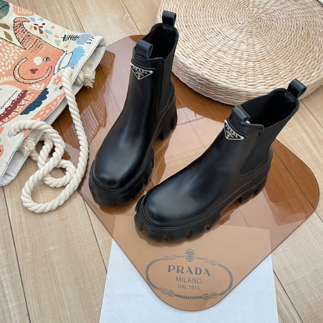 Fashion Logo Leather Fashion Ankle Boots