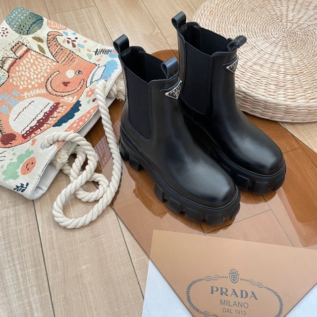 Fashion Logo Leather Fashion Ankle Boots