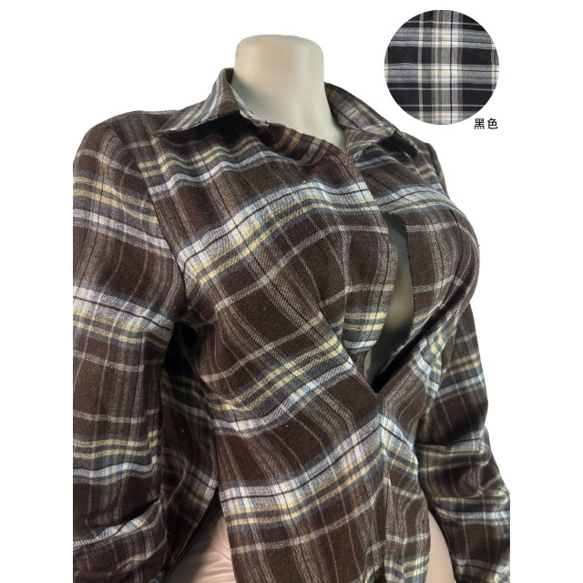 Plaid Printed Buttons Down Blouse Shirt