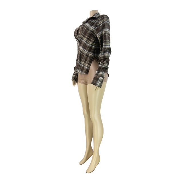 Plaid Printed Buttons Down Blouse Shirt