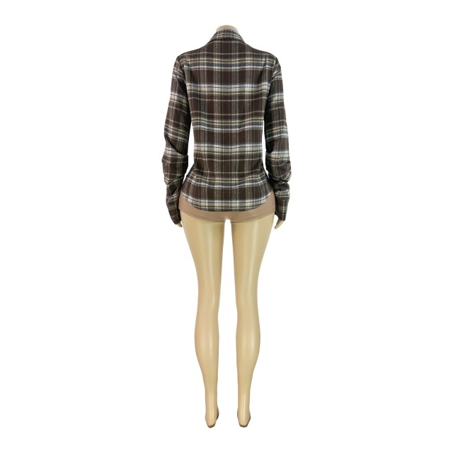 Plaid Printed Buttons Down Blouse Shirt