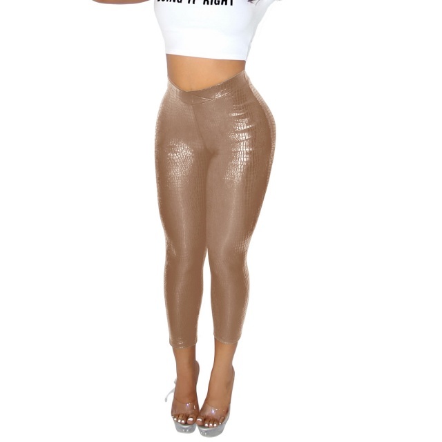 Elastic PU Leather Tight Leggings