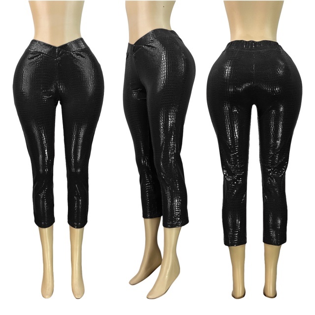 Elastic PU Leather Tight Leggings