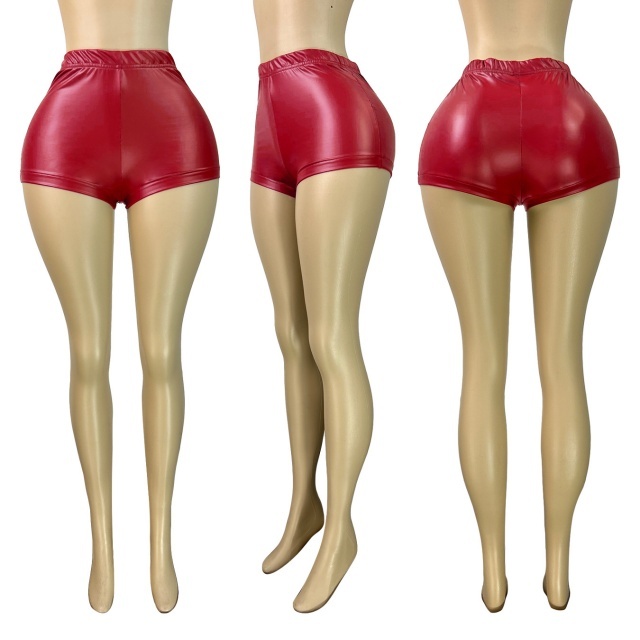 Solid Color Skinny PU Leather Leggings