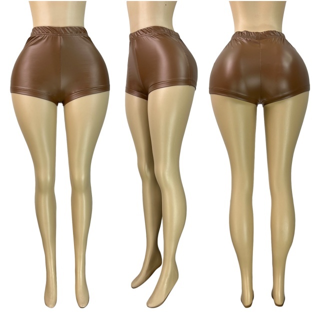 Solid Color Skinny PU Leather Leggings