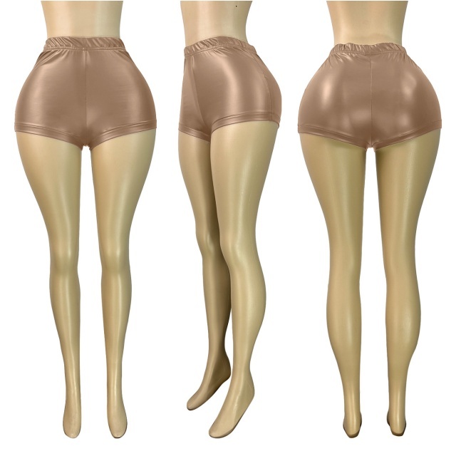 Solid Color Skinny PU Leather Leggings