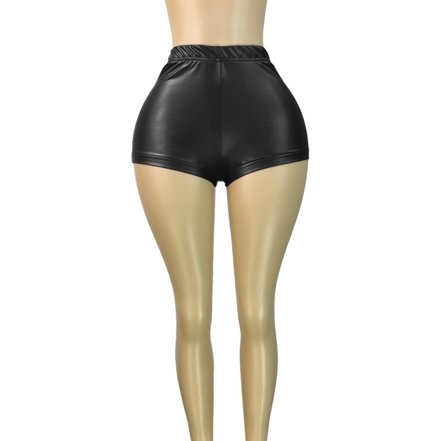 Solid Color Skinny PU Leather Leggings