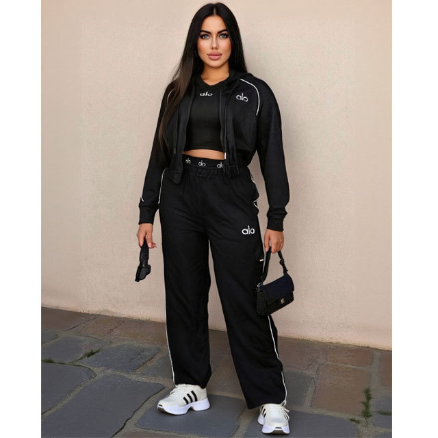 Fashion Embroidery Women 3 Piece Tracksuit Set