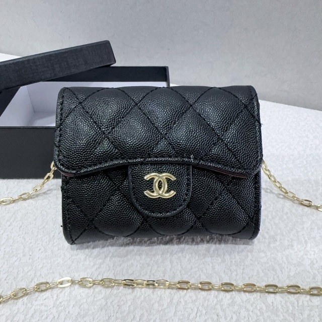 Metal Logo Leather Chained Crossbody Mini Bags