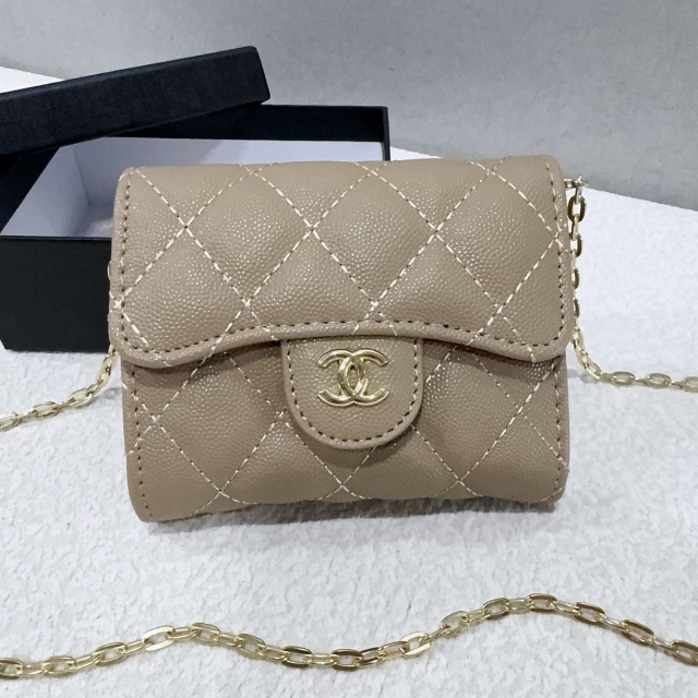 Metal Logo Leather Chained Crossbody Mini Bags