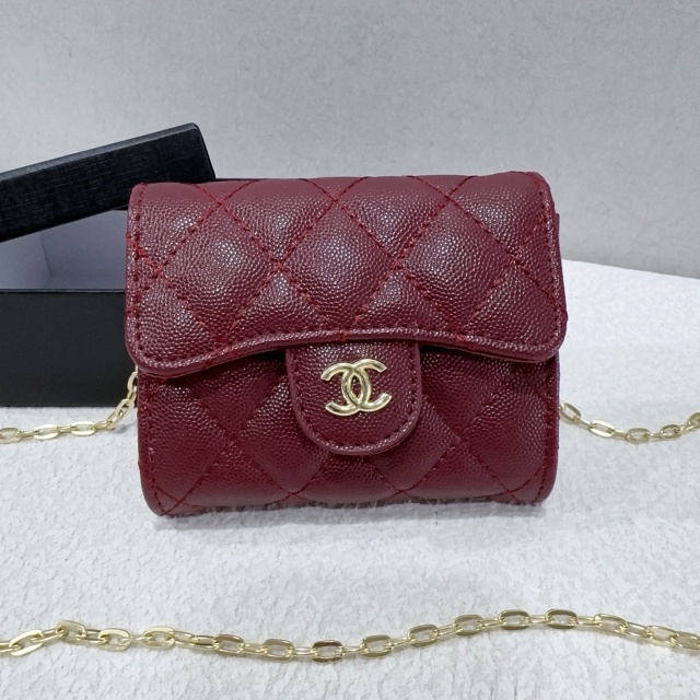 Metal Logo Leather Chained Crossbody Mini Bags