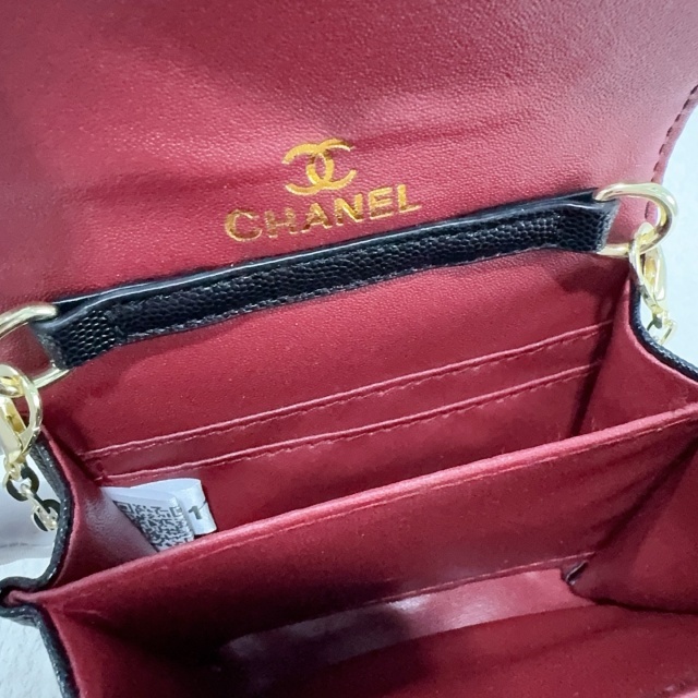 Metal Logo Leather Chained Crossbody Mini Bags