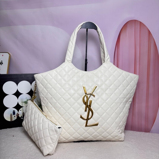 Metal Logo Leather Fashion Women Shopping Handbags