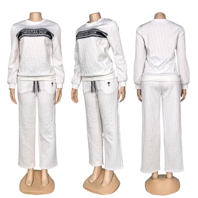 Fashion Jacquard Long Sleeve Women Tracksuit Set