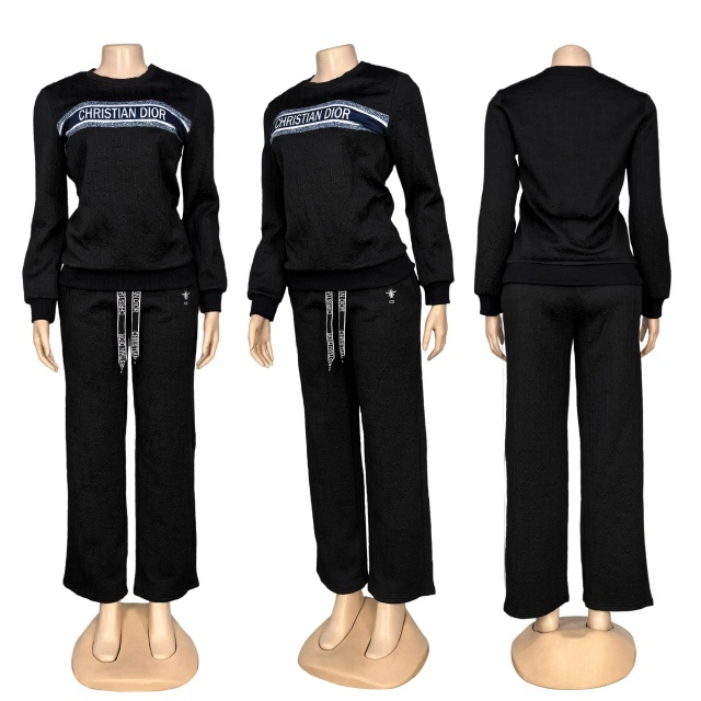 Fashion Jacquard Long Sleeve Women Tracksuit Set