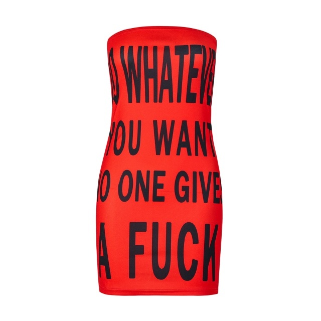 WHATEVER Printed Tube Bodycon Dress