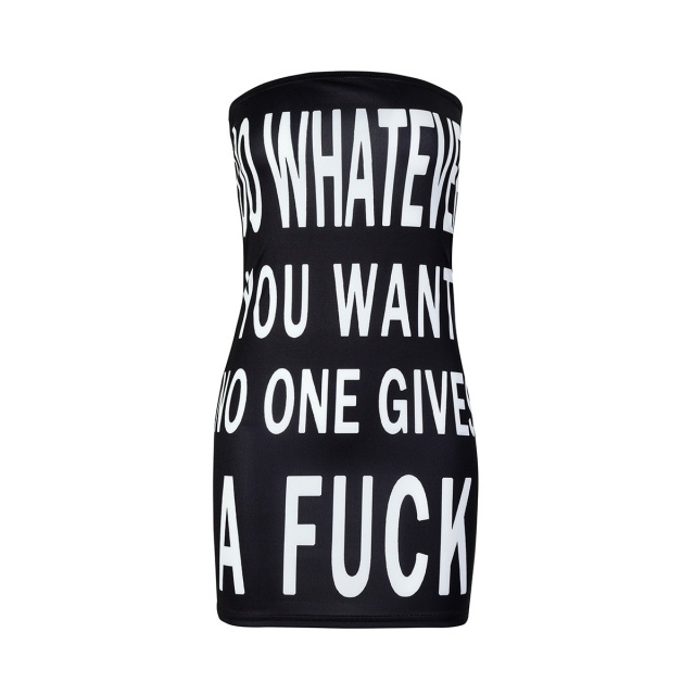 WHATEVER Printed Tube Bodycon Dress