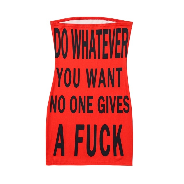 WHATEVER Printed Tube Bodycon Dress