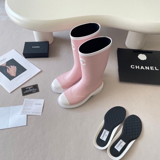 Fashion Leather Women Rain Boots