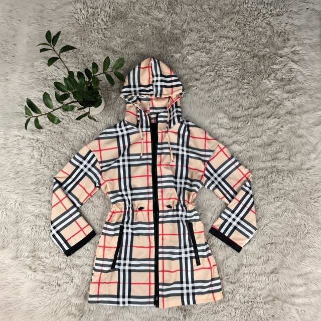 Fashion Plaid Print Women Hooded Coat
