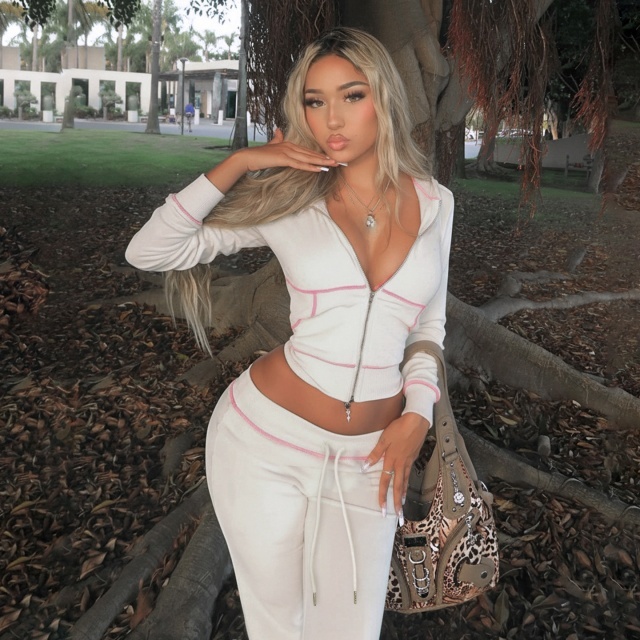 Fur-trimmed Hooded Top Suede Pant Set Two Pieces
