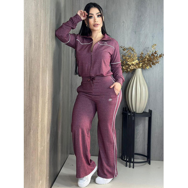 Fashion Embroidery Zipper Fall Tracksuit Set