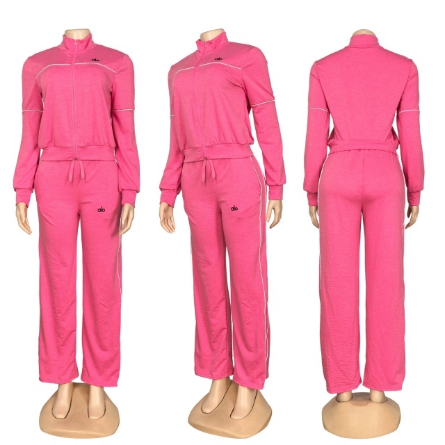 Fashion Embroidery Zipper Fall Tracksuit Set
