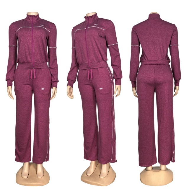 Fashion Embroidery Zipper Fall Tracksuit Set