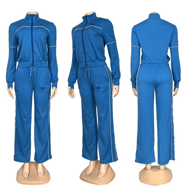 Fashion Embroidery Zipper Fall Tracksuit Set