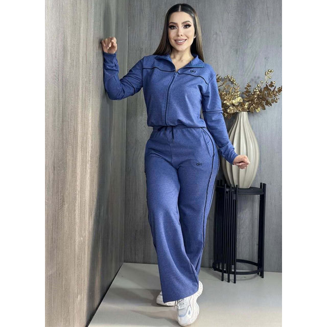 Fashion Embroidery Zipper Fall Tracksuit Set