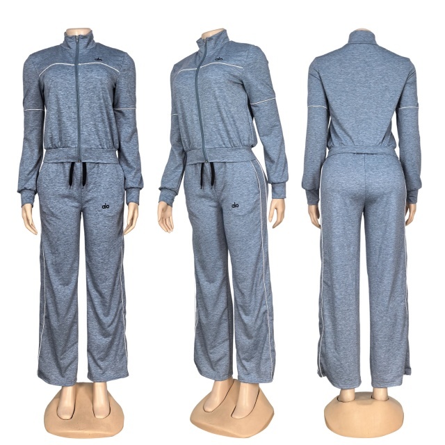Fashion Embroidery Zipper Fall Tracksuit Set