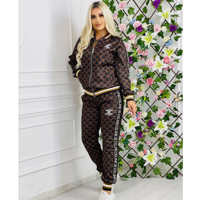Fashion Printed Women Casual Tracksuit Set