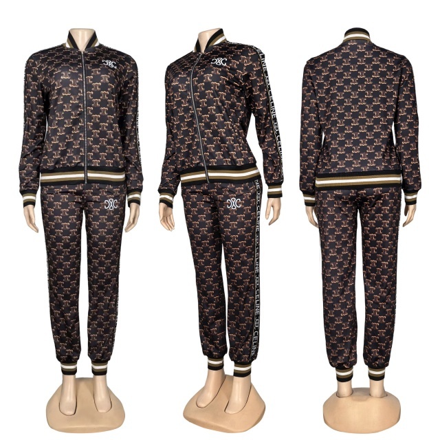 Fashion Printed Women Casual Tracksuit Set