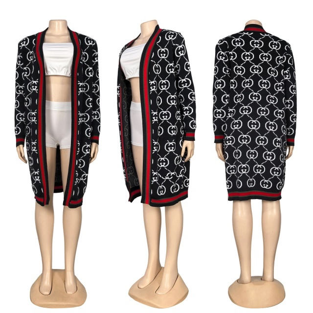 Knit Fashion Striped Cardigan Coat