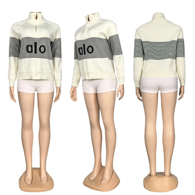 Knit Pullover Zipper Sweater Top
