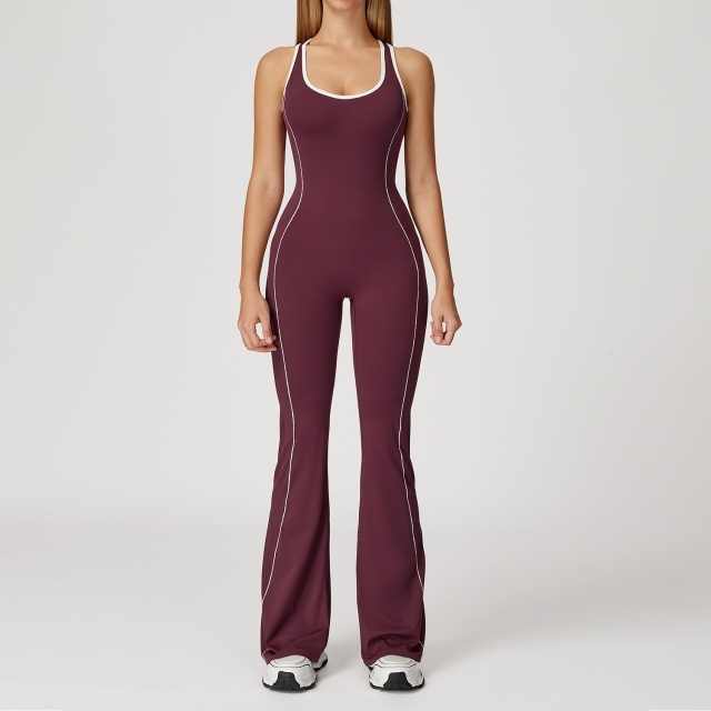High Elastic Hollow Out Sportwear Bell Jumpsuit