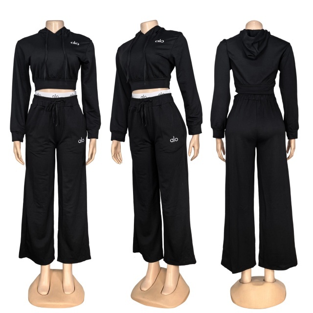 Fashion Embroidery Hooded Fall Tracksuit Set